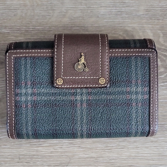 Bean Pole Handbags - Bean Pole Plaid Wallet with Brown Trim